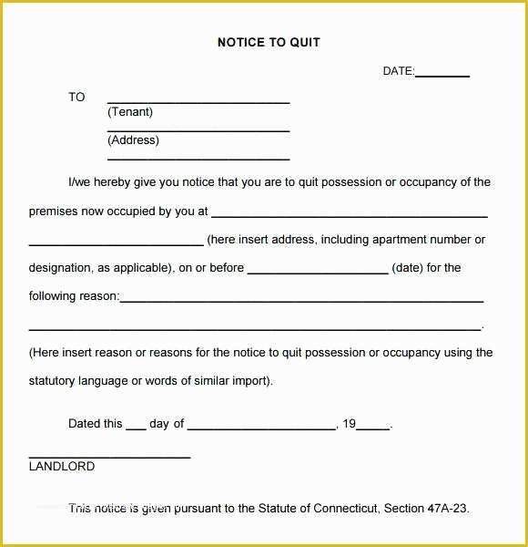 Free Pay or Quit Notice Template Of Eviction Notice Template Tenant form Day Free to Quit