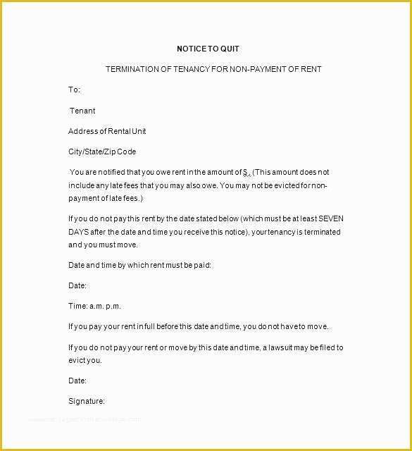 Free Pay or Quit Notice Template Of Free Notice to Quit Template Notice Letter Free Word