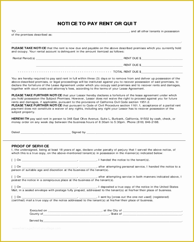 Free Pay or Quit Notice Template Of Notice to Pay or Quit Template Edit Fill Sign Line