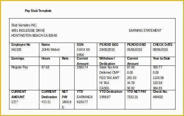 Free Pay Stub Maker Template Of 24 Pay Stub Templates Samples Examples &amp; formats