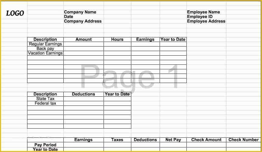 Free Pay Stub Template Microsoft Word Of 6 Pay Stub Template Microsoft Office