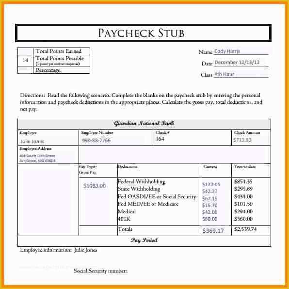 Free Pay Stub Template Microsoft Word Of 7 Pay Stub Template Microsoft Office