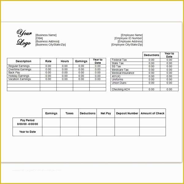 Free Pay Stub Template Microsoft Word Of Fake Pay Stub Template Beepmunk