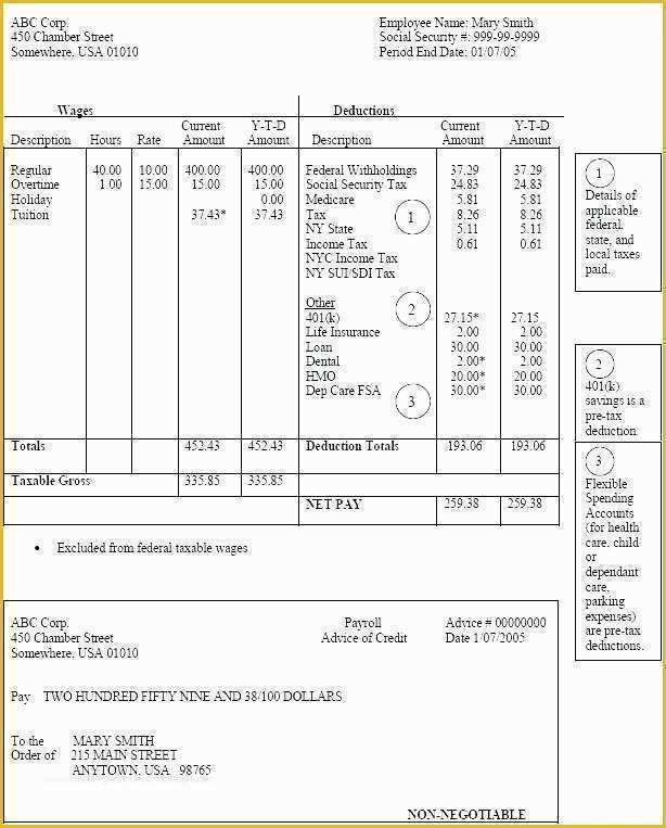 Free Pay Stub Template Microsoft Word Of Paycheck Stub Template 3 Check Templates Doc Free Premium