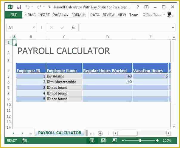 Free Pay Stub Template with Calculator Of 17 Excel Payroll Calculator Template Canada