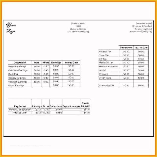 Free Pay Stub Template with Calculator Of 9 Free Paycheck Template