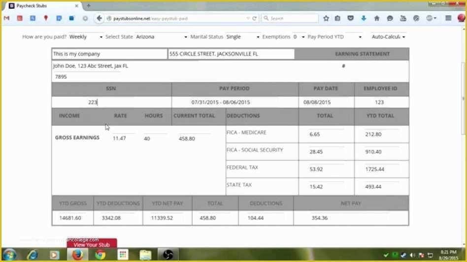 Free Pay Stub Template with Calculator Of Blank Pay Stub Template Word Templates In and Excel