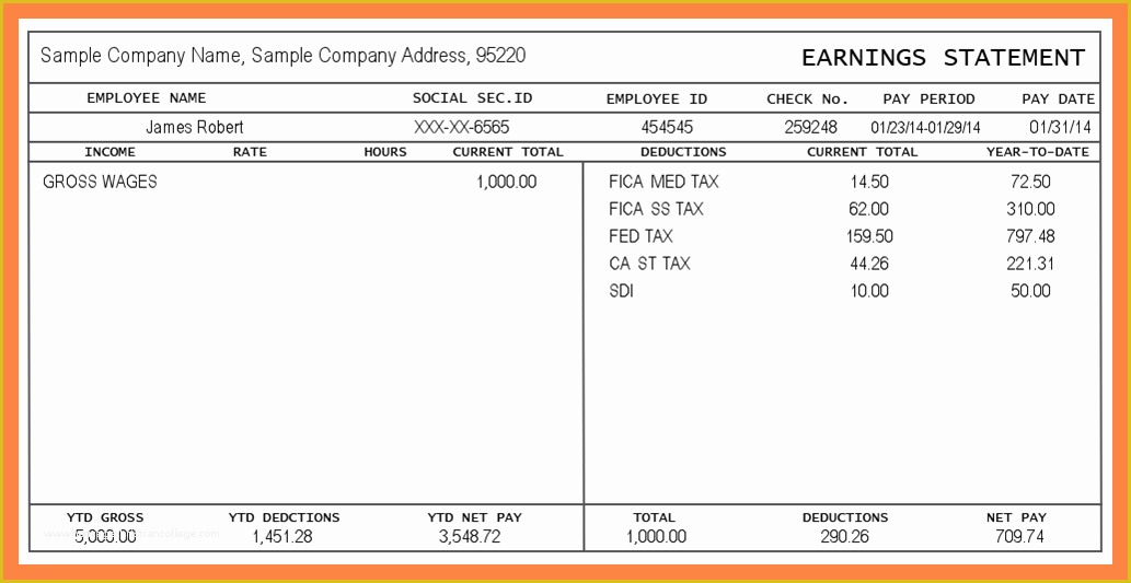 Free Pay Stub Template with Calculator Of Free Pay Stub Template with Calculator Word Excel