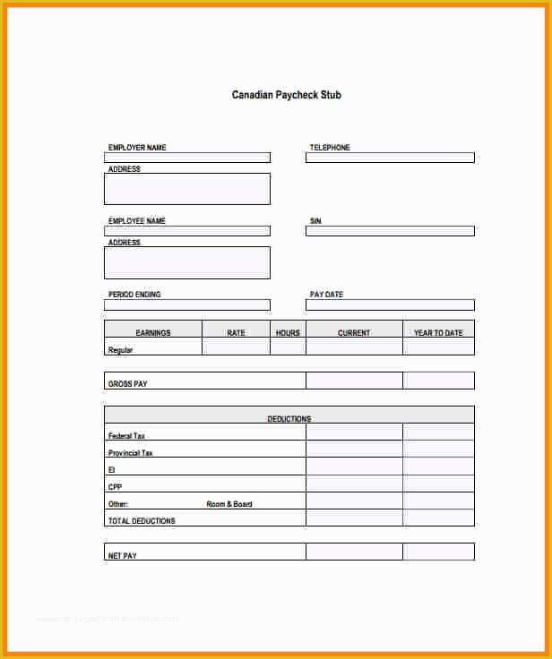 Free Paycheck Stub Template Download Of 8 Free Blank Pay Stub Template S
