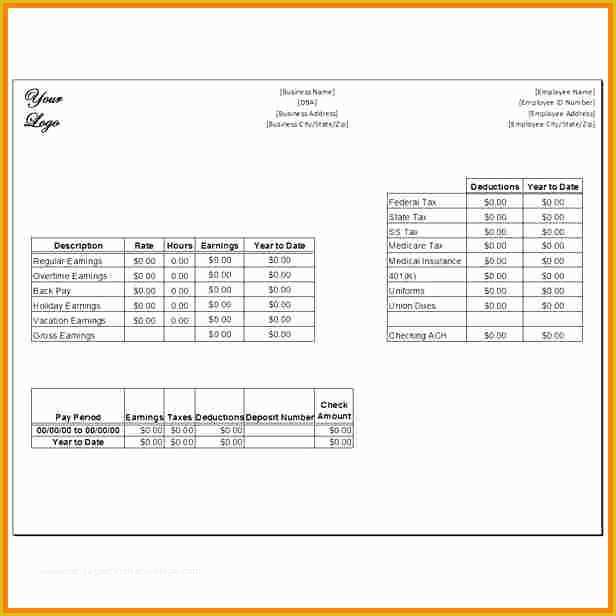 Free Paycheck Stub Template Download Of 9 Free Paycheck Template