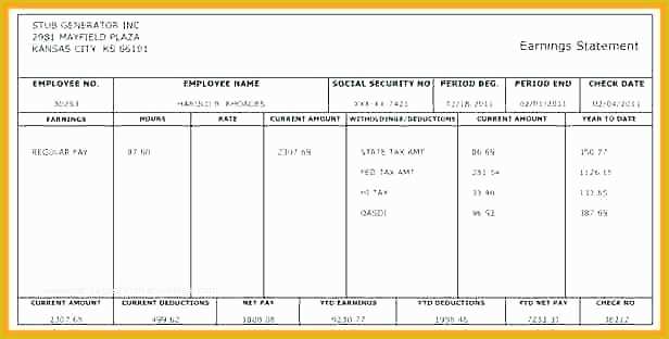 Free Paycheck Stub Template Download Of Pay Stub Template – Puebladigital