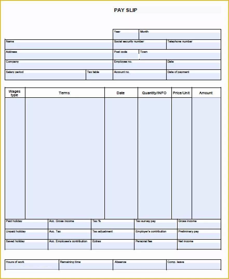 Free Paycheck Stub Template Of Download Blank Pay Stub Templates Excel Pdf