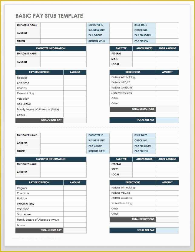 Free Paycheck Stub Template Of Free Pay Stub Templates