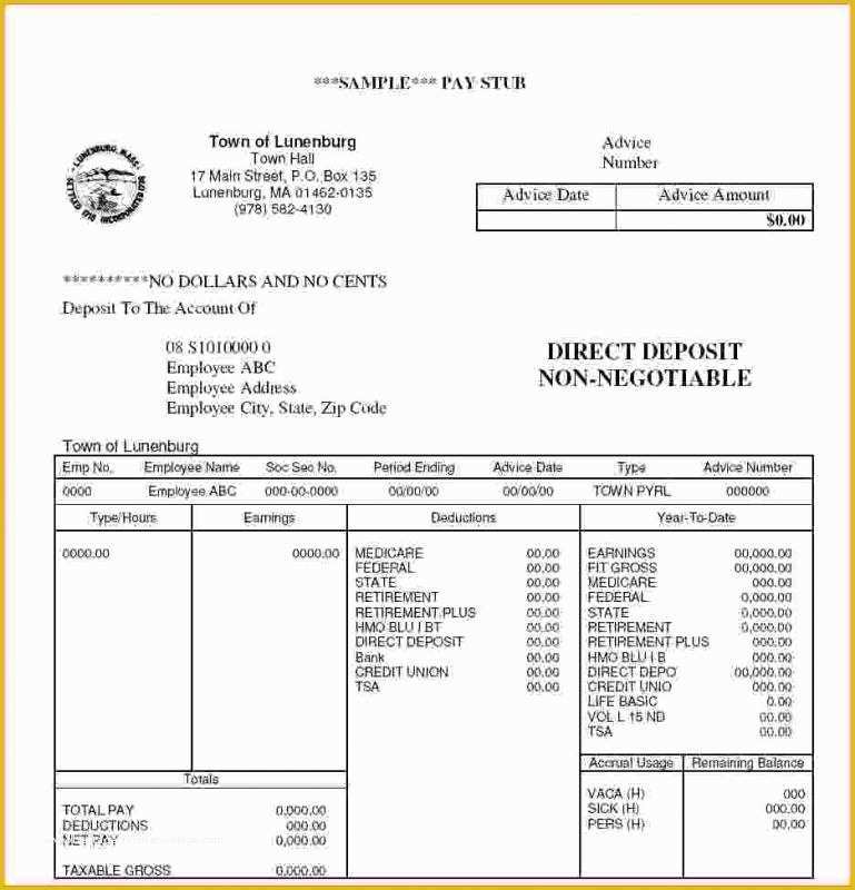 Free Paycheck Stub Template Of Pay Stub Template Free