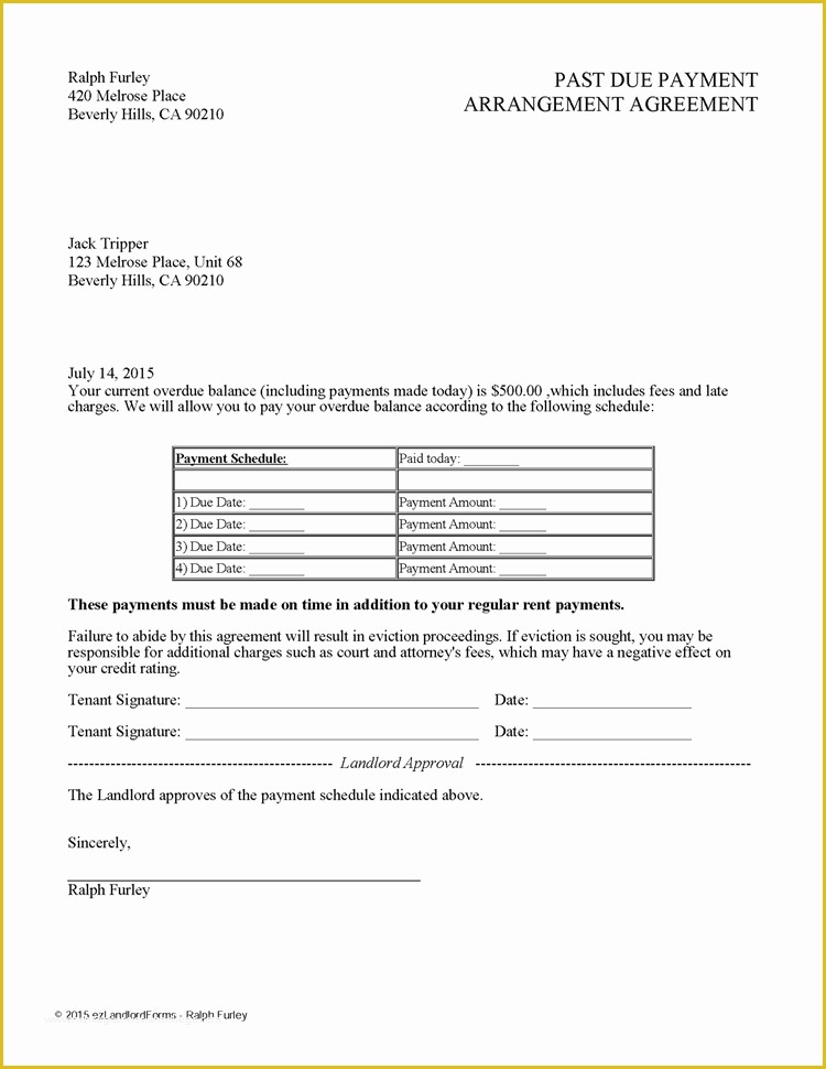 Free Payment Agreement Template Of Past Due Payment Arrangement Agreement