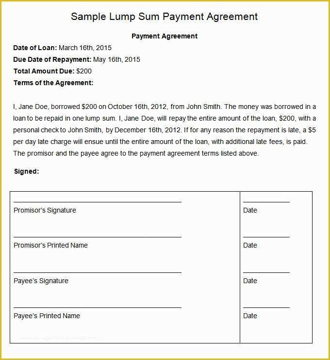 Free Payment Agreement Template Of Payment Plan Agreement Template 12 Free Word Pdf