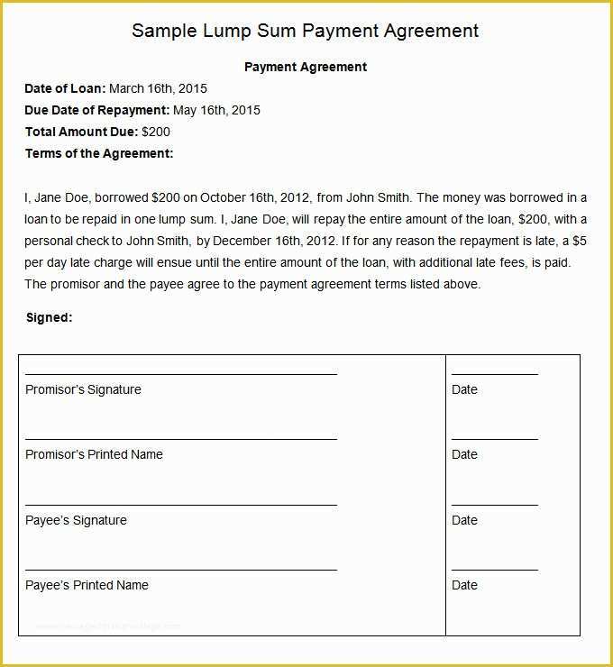 Free Payment Agreement Template Of Payment Plan Agreement Template 12 Free Word Pdf