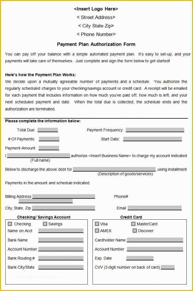 Free Payment Agreement Template Of Payment Plan Template