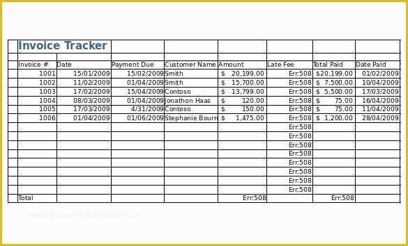 Free Payment Tracker Template Of 8 Invoice Tracking Templates – Free Sample Example