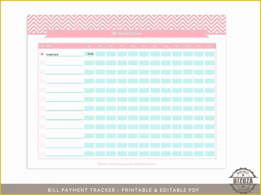 Free Payment Tracker Template Of Bill Payment Tracker Checklist Printable and Editable by