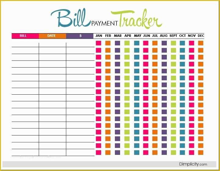Free Payment Tracker Template Of Bill Payment Tracker Pdf Freebie Printable Interactive