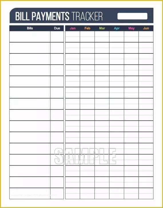 Free Payment Tracker Template Of Bill Payments Tracker Plus Printable Pdf Fillable Pdf