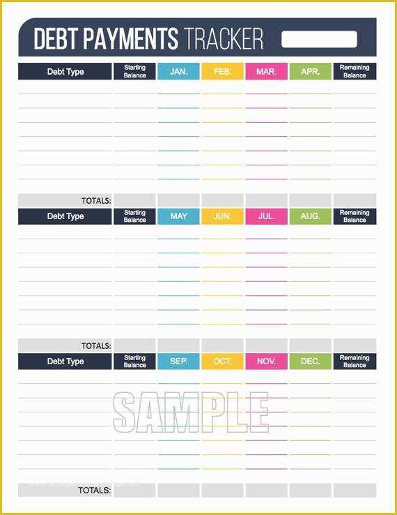 Free Payment Tracker Template Of Debt Payment Tracker Editable Personal Finance organizing