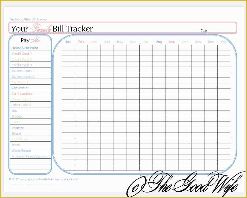 Free Payment Tracker Template Of Household Binder