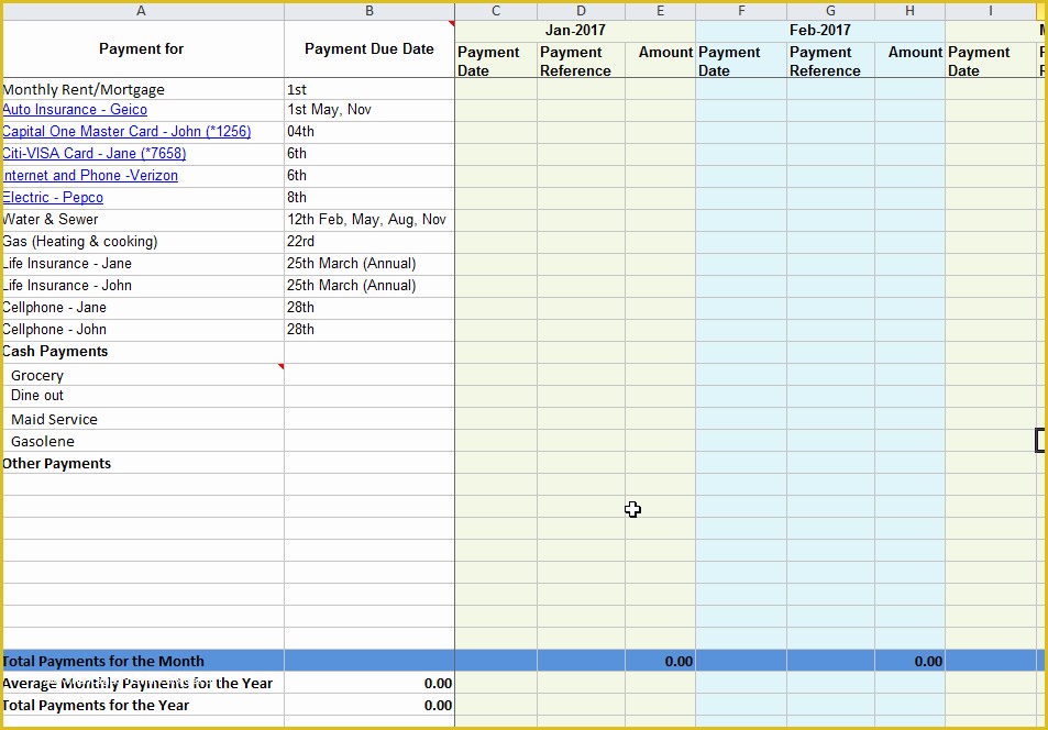Free Payment Tracker Template Of Tracking Your Monthly Bill Due Dates and Payments – Free