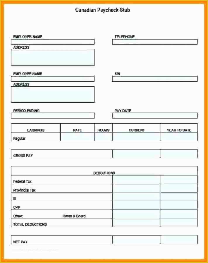 Free Payroll Checks Templates Of 5 Free Payroll Check Stub Template