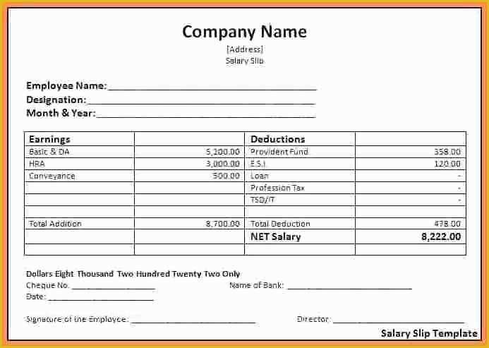 Free Payroll Invoice Template Of 6 Payroll Receipt form