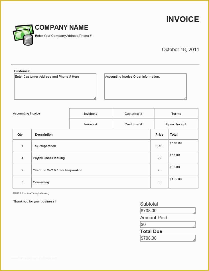 Free Payroll Invoice Template Of Free Accounting Bookkeeping and Payroll Invoice Templates