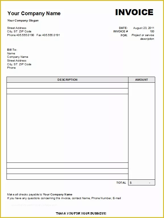 Free Payroll Invoice Template Of Free Blank Invoice form