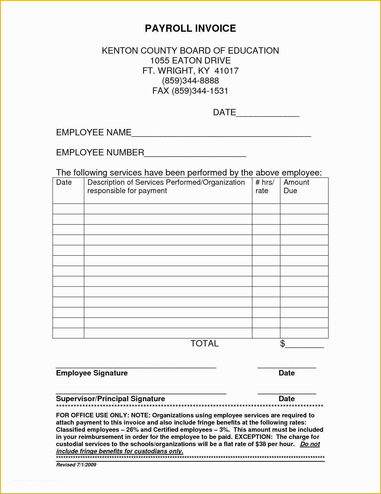 Free Payroll Invoice Template Of Payroll Invoice Template Invoice Template Ideas