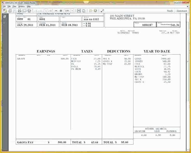 Free Payroll Pay Stub Template Of 15 Paystub Sample