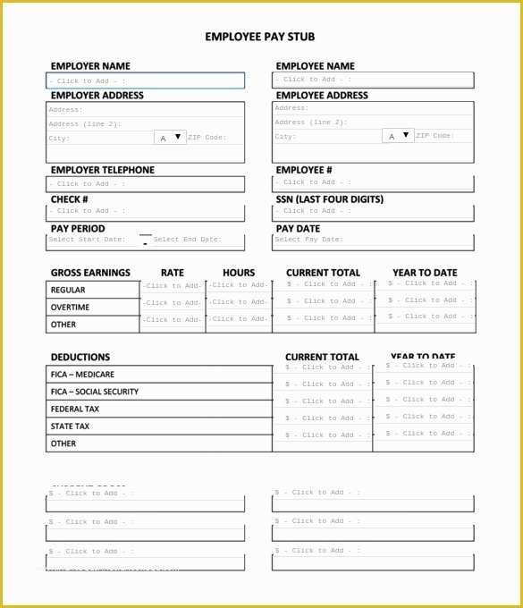 Free Payroll Pay Stub Template Of 24 Pay Stub Templates Samples Examples & formats