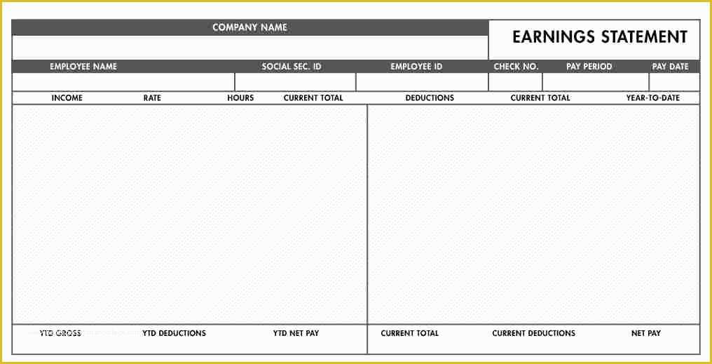 Free Payroll Pay Stub Template Of 8 Fillable Paycheck Stub Template