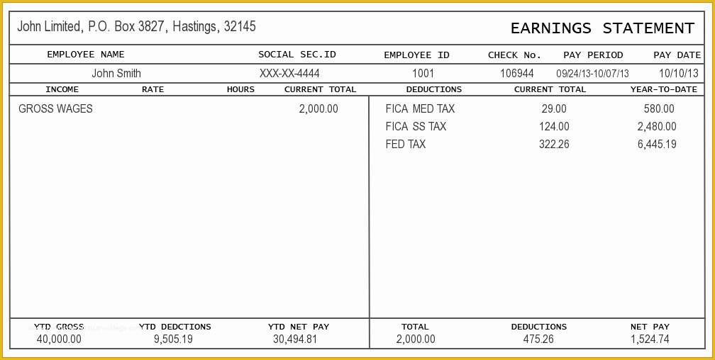 Free Payroll Pay Stub Template Of Free Check Stub Template Printables