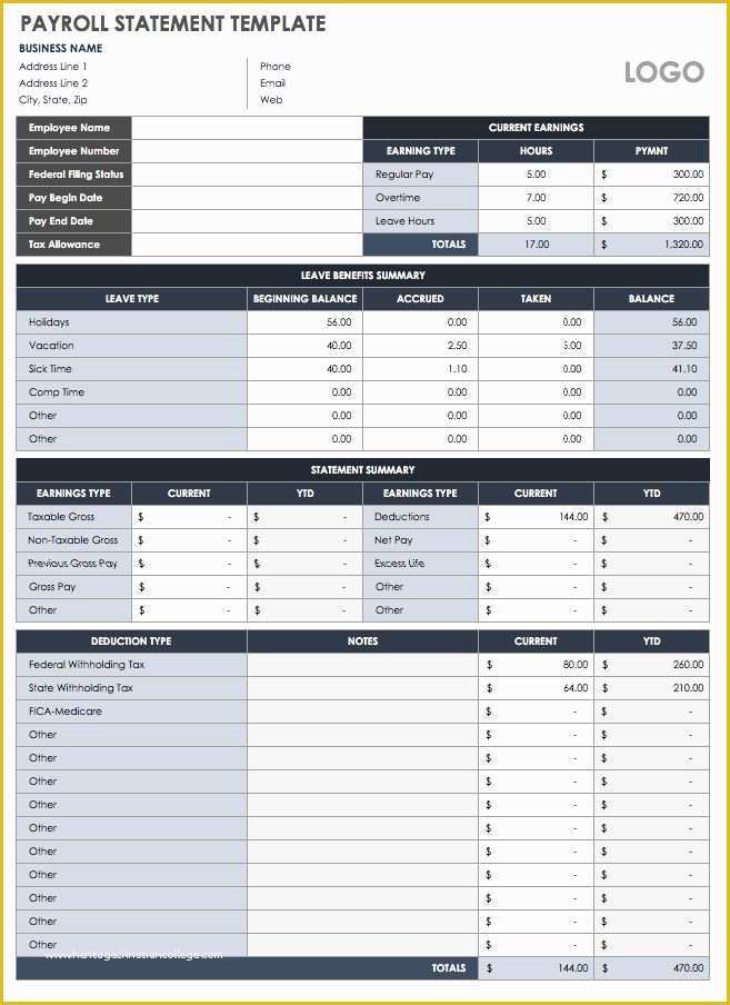 Free Payroll Template Of 15 Free Payroll Templates