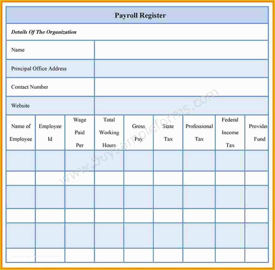 Free Payroll Template Of 7 Employee Payroll forms Free