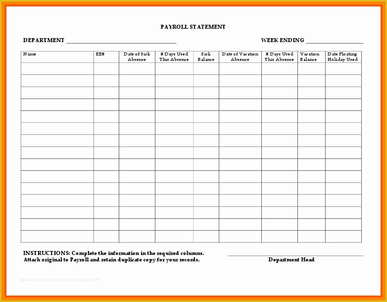 Free Payroll Template Of 8 Payroll Ledger Template