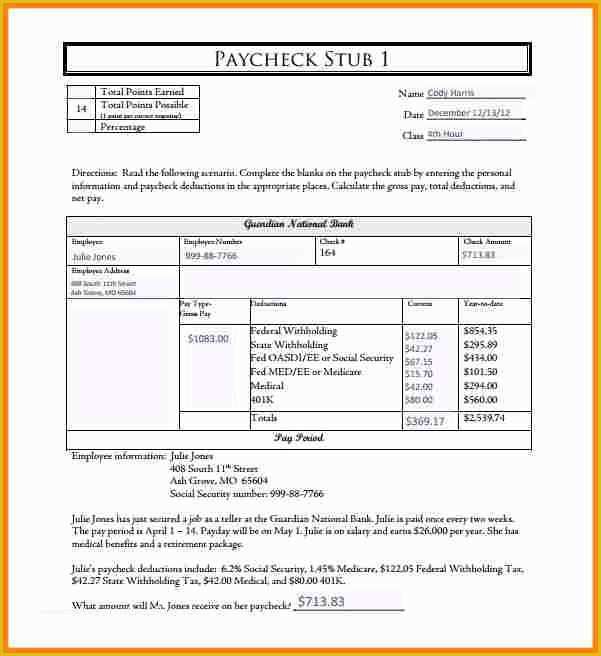 Free Payroll Template Of 9 Adp Pay Stub Template Pdf