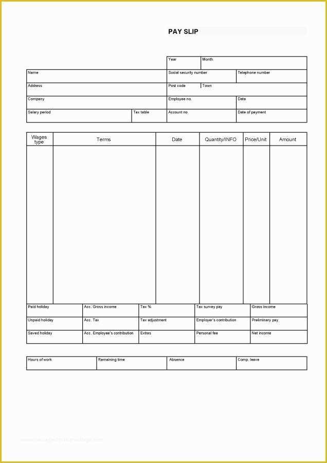 Free Payroll Template Of Blank Paycheck Stub Template Pdf Templates Resume