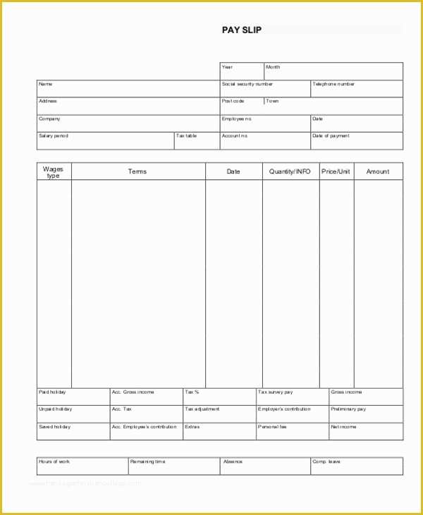 Free Payroll Template Of Paycheck Stub Template