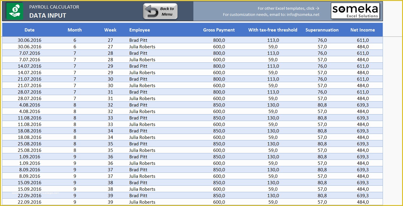 Free Payroll Template Of Payroll Calculator Free Excel Template to Calculate