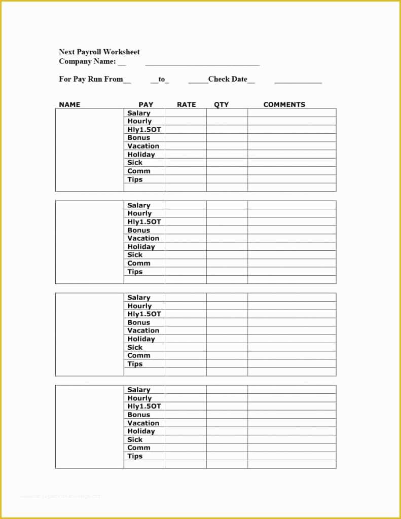 Free Payroll Template Of Payroll Sheet Template Sample Worksheets Spreadsheet Excel