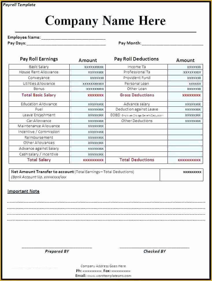 Free Payroll Template Of Payroll Template Free – Edunova