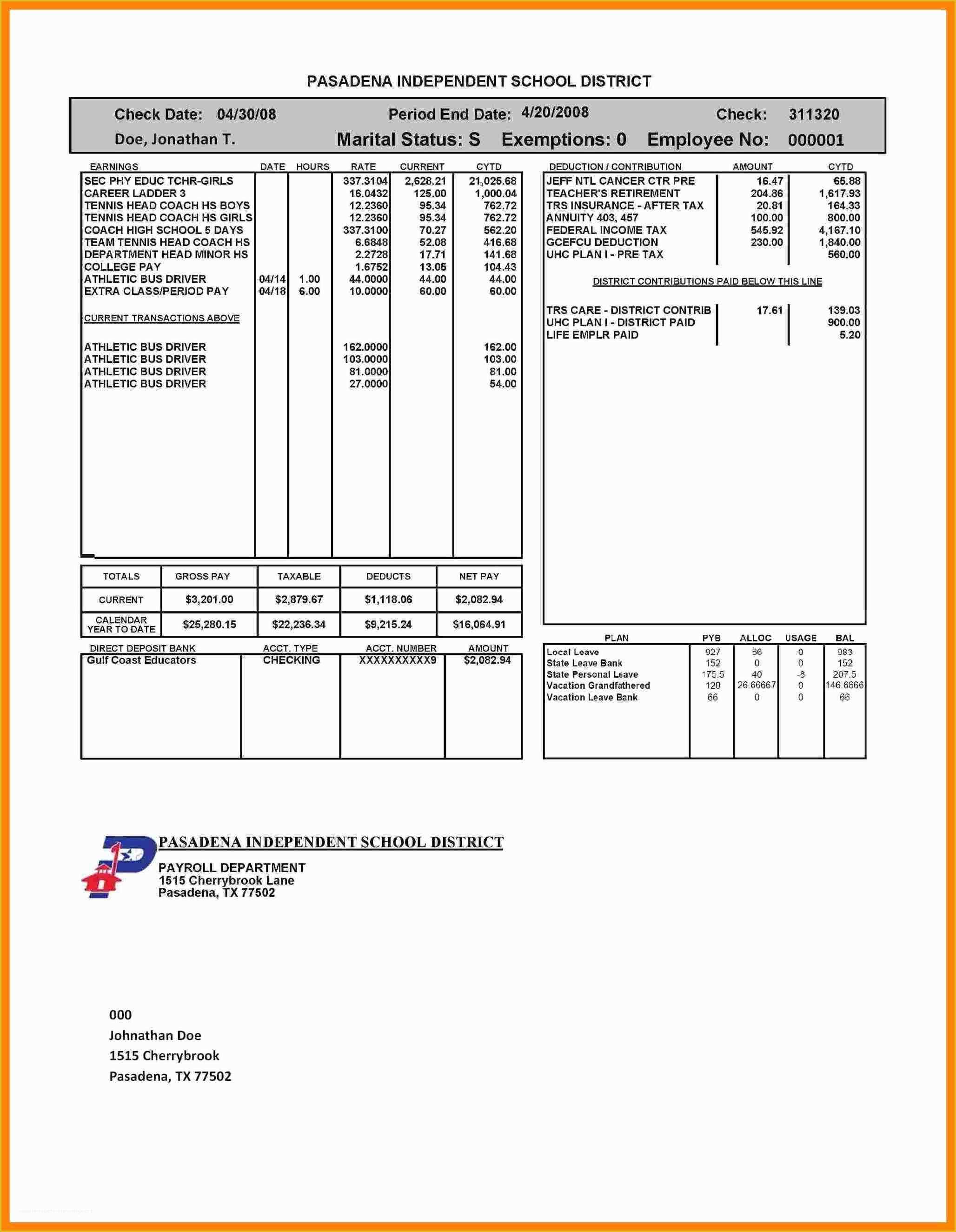 Free Paystub Maker Template Of 5 Self Employed Pay Stub Template