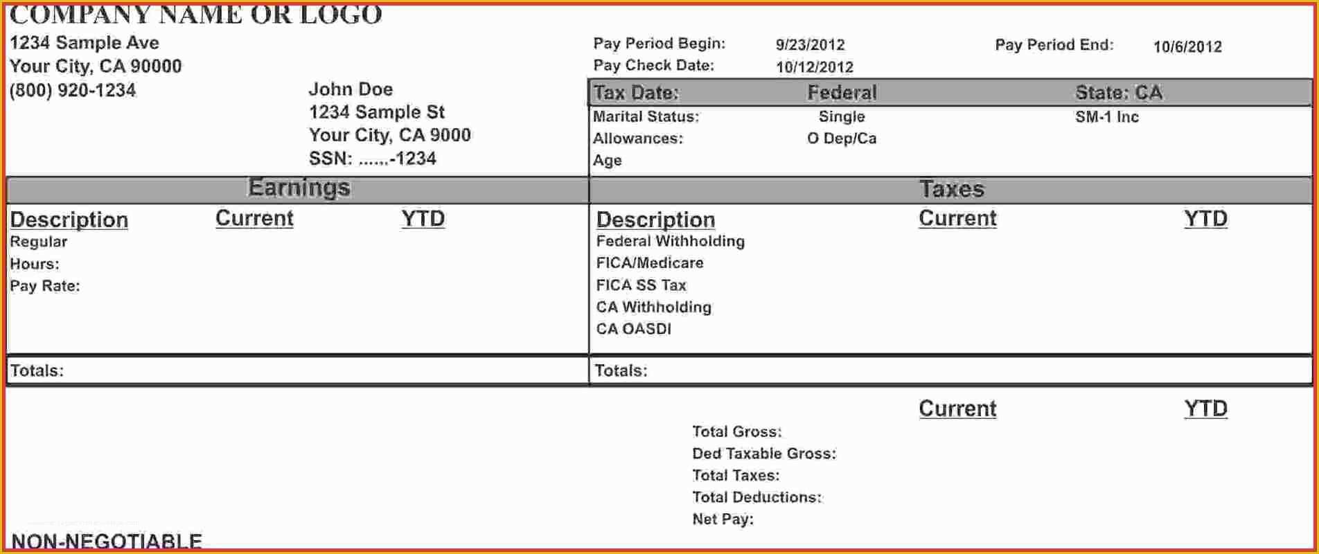 Free Paystub Maker Template Of 7 Create Free Paystub