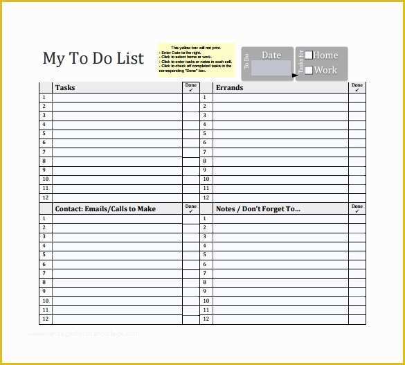 Free Pdf Templates Of 17 Sample to Do List Templates Download for Free